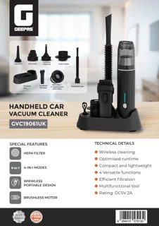 جاروشارژی ماشین جیپاس مدل GVC19061UK